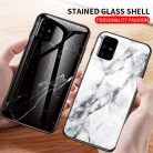 RMPACK Samsung Galaxy A51 Tok Fashion Ütésálló Márvány Mintás + Tempered Glass Hátlapi Üveg A02