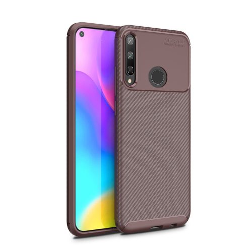 RMPACK Huawei P40 Lite E Tok Szilikon TPU Ütésálló New Carbon Barna